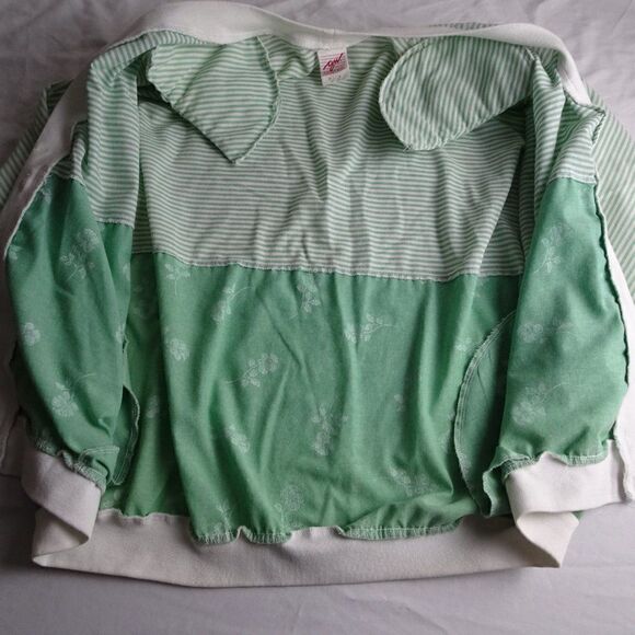 Vintage 80s G.W. Division of Graff Women Green Floral Sweater Size M - Picture 6 of 11